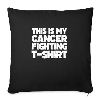 Cancer cancer chimio combat cancer du sein - Housse de coussin décorative 45 x 45 cm - noir - Devant