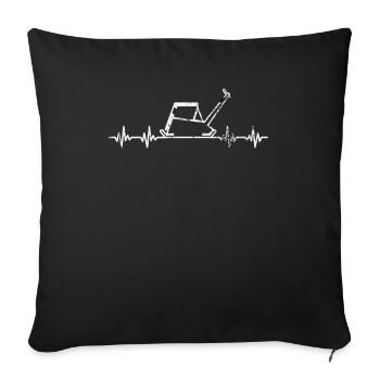 Plaque vibrante chantier Fréquence - Housse de coussin décorative 45 x 45 cm - noir - Devant