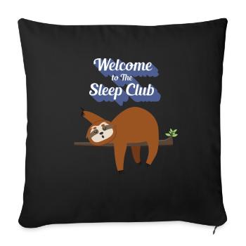 Funny, Lazy But Cute Tshirt Design Sleep Club - Sofa pillowcase 17,3'' x 17,3'' (45 x 45 cm) - black - Front