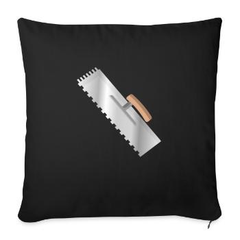 Spachtel Kelle outil chantier - Housse de coussin décorative 45 x 45 cm - noir - Devant