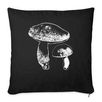 Boletuses - Sofa pillowcase 17,3'' x 17,3'' (45 x 45 cm) - black - Front