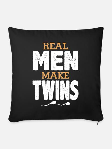 Real Men make Twins - Sofakissenbezug 45 x 45 cm - Schwarz