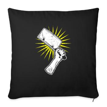 Hackbeil Kuechenbeil Geschenk - Sofakissenbezug 45 x 45 cm - Schwarz - Vorne