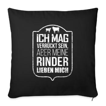 Rind Rinder Rinderhalter Geschenkidee - Sofakissenbezug 45 x 45 cm - Schwarz - Vorne