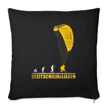 Evolution Gleitschirmfliegen Geschenk - Sofakissenbezug 45 x 45 cm - Schwarz - Vorne