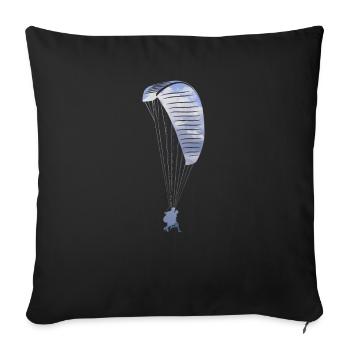 Gleitschirm Paraglider Pilot - Sofakissenbezug 45 x 45 cm - Schwarz - Vorne