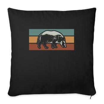 Pinceau porc cochon sanglier afrique - Housse de coussin décorative 45 x 45 cm - noir - Devant