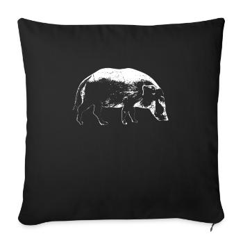 Pinceau cochon de rivière Cochon Idée cadeau - Housse de coussin décorative 45 x 45 cm - noir - Devant