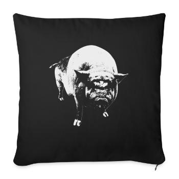 Schwein Hängebauchschwein Keiler - Sofakissenbezug 45 x 45 cm - Schwarz - Vorne