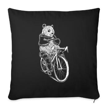 Cycling Panda Bear Bicycle Cyclist - Sofa pillowcase 17,3'' x 17,3'' (45 x 45 cm) - black - Front