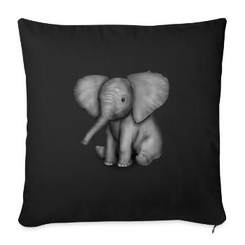 Baby elephant picture elephant - Sofa pillowcase 17,3'' x 17,3'' (45 x 45 cm) - black - Front