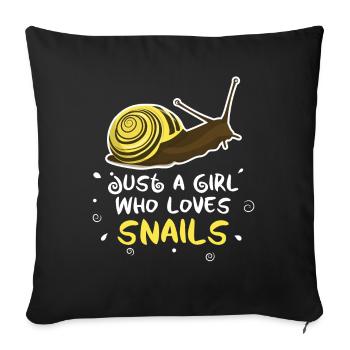 Ladies Just A Girl Who Loves Snails Snails - Sofa pillowcase 17,3'' x 17,3'' (45 x 45 cm) - black - Front