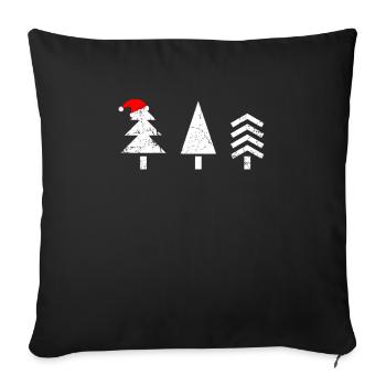 Sapin de Noël Sapin de Noël - Housse de coussin décorative 45 x 45 cm - noir - Devant