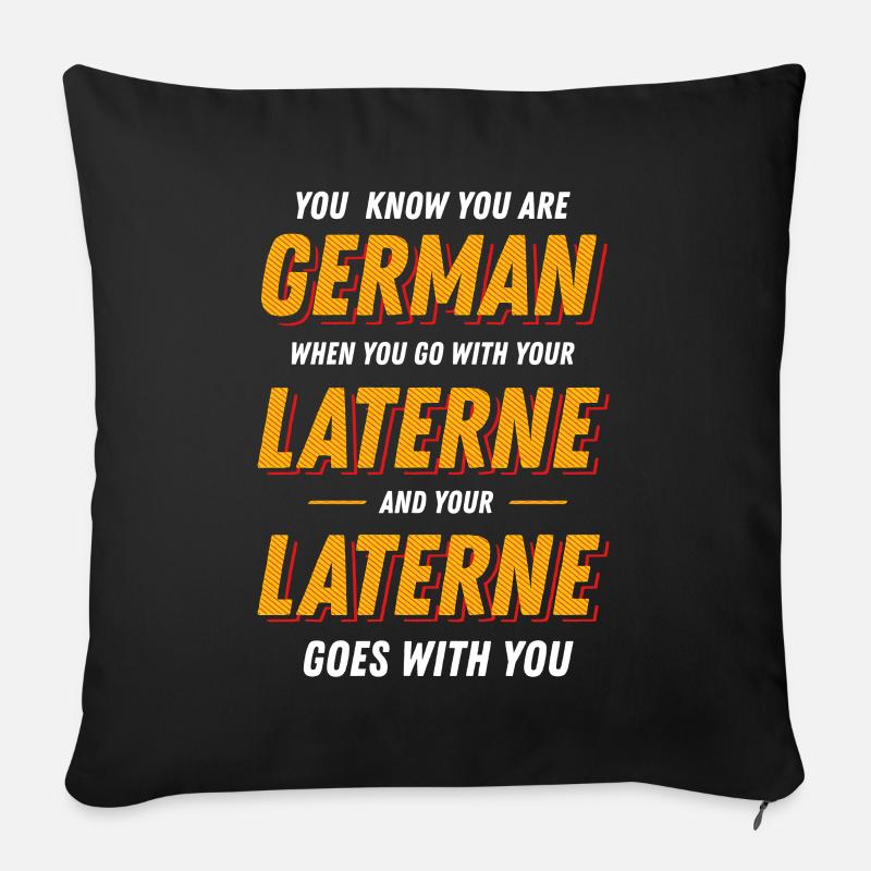 St. Martin Laterne Lustiger Denglisch Spruch - Sofakissenbezug 45 x 45 cm - Schwarz