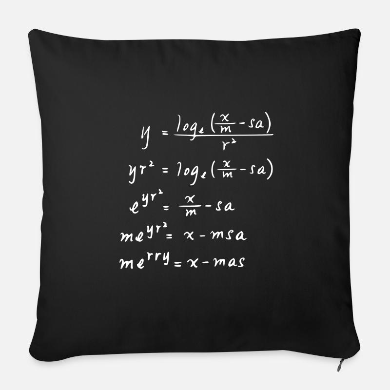 Mathe Gleichung Weihnachten - Sofakissenbezug 45 x 45 cm - Schwarz