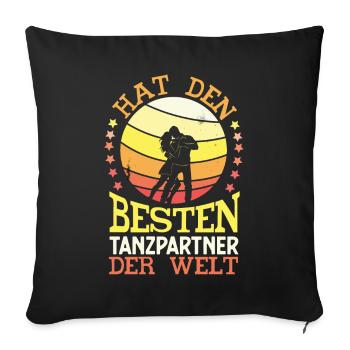 Tanzpartner Paar Design Motiv Lustige Sprüche Gesc - Sofakissenbezug 45 x 45 cm - Schwarz - Vorne