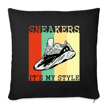 Sneaker - Sofa pillowcase 17,3'' x 17,3'' (45 x 45 cm) - black - Front