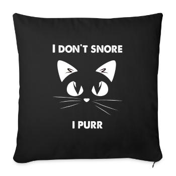 Je ne ronfle pas je ronronne - Housse de coussin décorative 45 x 45 cm - noir - Devant