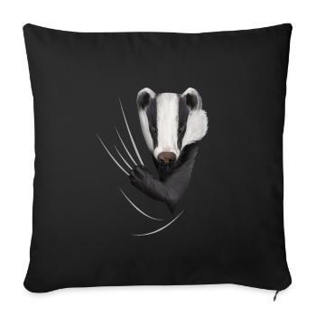 Badger Grimbart Badger Badger cadeau d'amant - Housse de coussin décorative 45 x 45 cm - noir - Devant