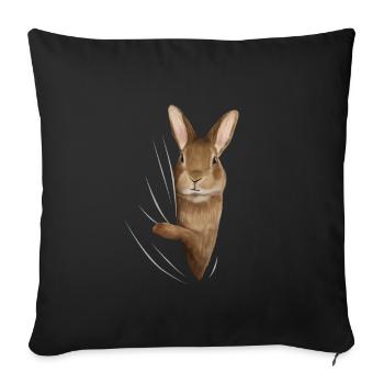 Bunny rabbit bunny rabbit lover gift - Sofa pillowcase 17,3'' x 17,3'' (45 x 45 cm) - black - Front