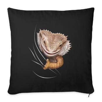 Bearded dragon lizard bearded dragon bearded dragon lover - Sofa pillowcase 17,3'' x 17,3'' (45 x 45 cm) - black - Front