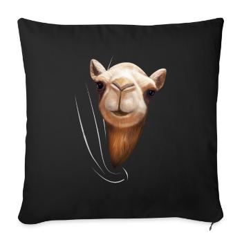 Camel dromedary camels camel lover gift - Sofa pillowcase 17,3'' x 17,3'' (45 x 45 cm) - black - Front
