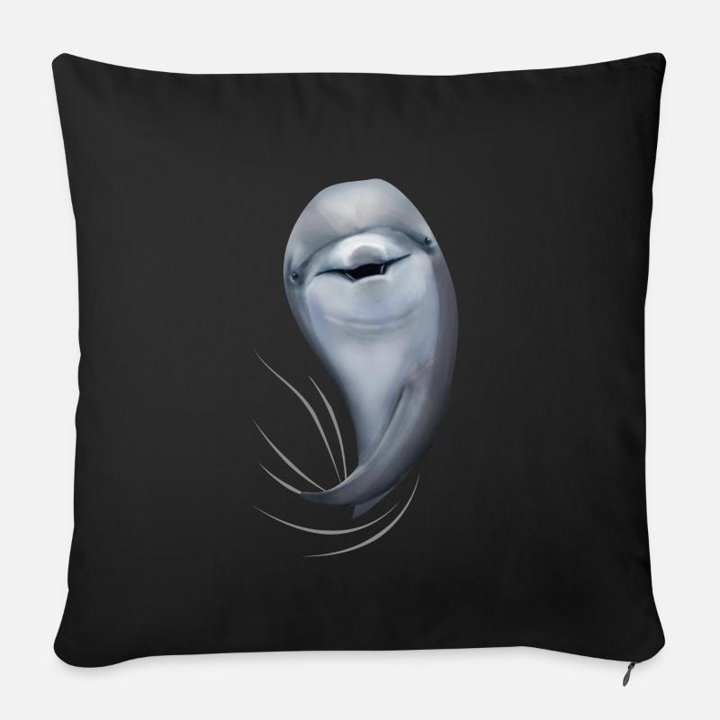 Delfin Delfine Delfinliebhaber Geschenk - Sofakissenbezug 45 x 45 cm - Schwarz