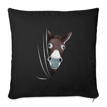Cadeau d'amant d'âne âne mule - Housse de coussin décorative 45 x 45 cm - noir - Devant