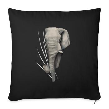 Éléphant éléphant éléphant amant cadeau - Housse de coussin décorative 45 x 45 cm - noir - Devant