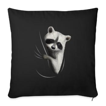 Raccoon Raccoon Raccoon Lover Gift - Sofa pillowcase 17,3'' x 17,3'' (45 x 45 cm) - black - Front