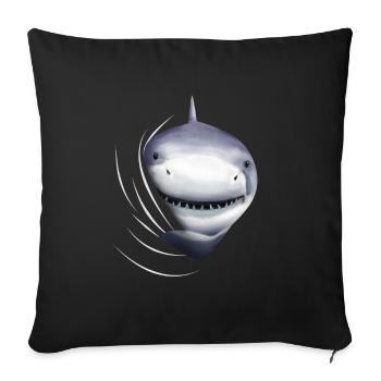 Shark shark shark lover gift - Sofa pillowcase 17,3'' x 17,3'' (45 x 45 cm) - black - Front