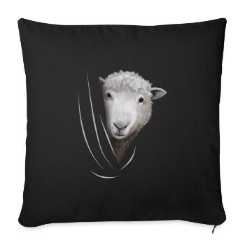 Sheep sheep lover gift - Sofa pillowcase 17,3'' x 17,3'' (45 x 45 cm) - black - Front