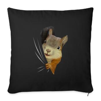 Squirrel Squirrel Lover - Sofa pillowcase 17,3'' x 17,3'' (45 x 45 cm) - black - Front