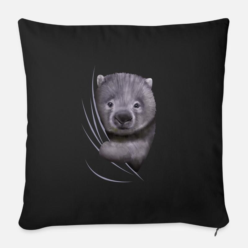 Wombat Wombats Wombatliebhaber Geschenk - Sofakissenbezug 45 x 45 cm - Schwarz