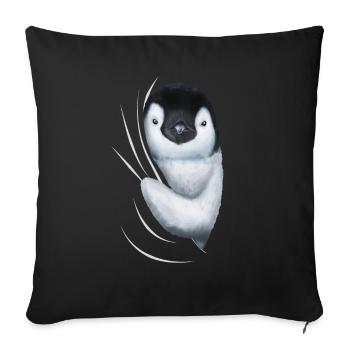 Cadeau d'amant de pingouin de pingouins de pingouin - Housse de coussin décorative 45 x 45 cm - noir - Devant