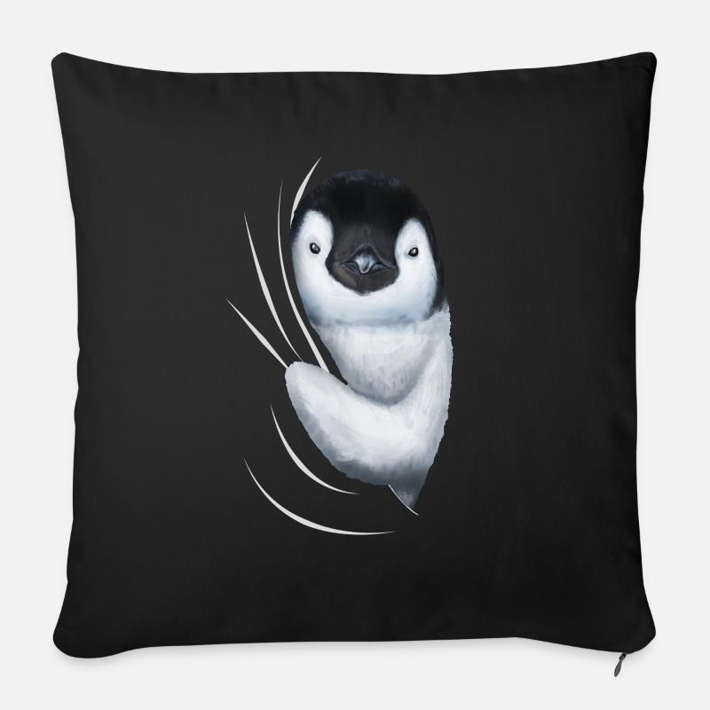 Pinguin Pinguine Pinguinliebhaber Geschenk - Sofakissenbezug 45 x 45 cm - Schwarz