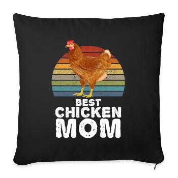 Best Chicken Mom Chickens Rooster Hen - Sofa pillowcase 17,3'' x 17,3'' (45 x 45 cm) - black - Front