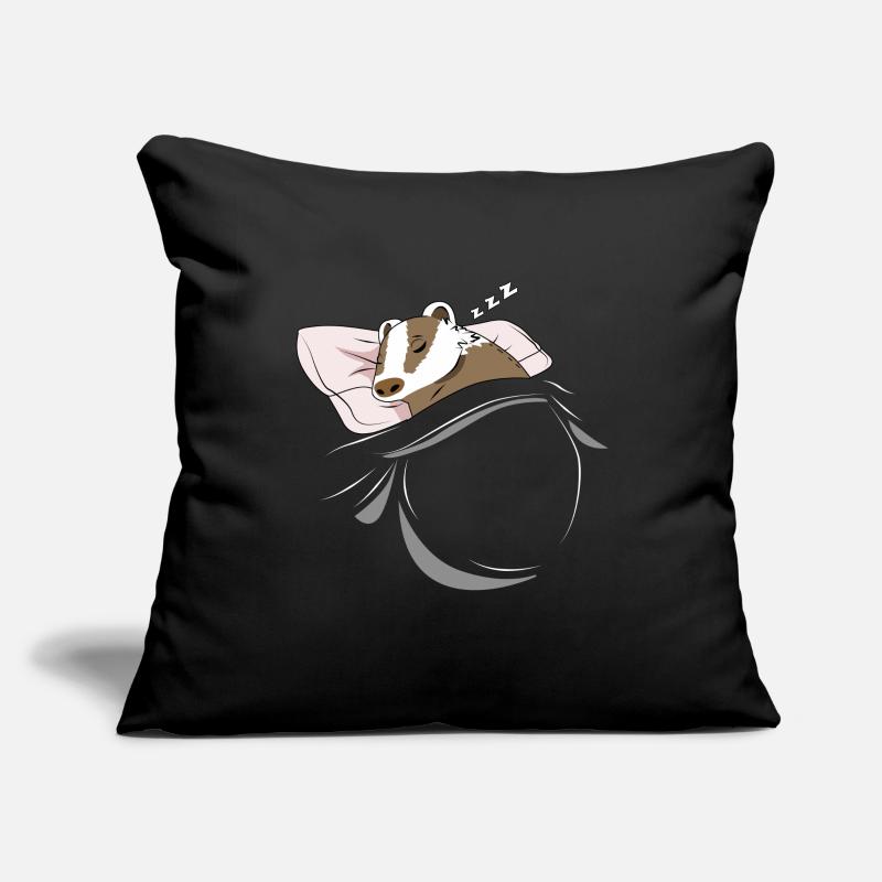 Sleeping and slumbering badger Sofa pillowcase 17,3'' x 17,3'' (45 x 45 cm)