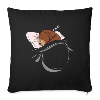 Sleeping and slumbering bear - Sofa pillowcase 17,3'' x 17,3'' (45 x 45 cm) - black - Front