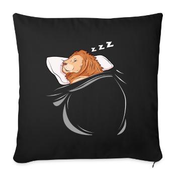 Sleeping and slumbering lion - Sofa pillowcase 17,3'' x 17,3'' (45 x 45 cm) - black - Front