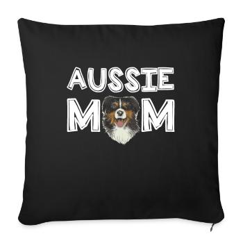 Aussie Mom Australian Shepherd Mom Gift - Sofa pillowcase 17,3'' x 17,3'' (45 x 45 cm) - black - Front