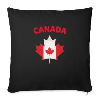 Canada maple leaf flag - Sofa pillowcase 17,3'' x 17,3'' (45 x 45 cm) - black - Front