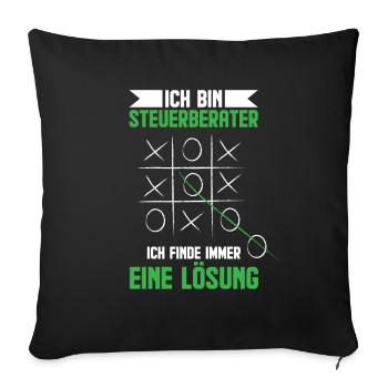 Lustiges Steuerberater Sprüche Geschenk - Sofakissenbezug 45 x 45 cm - Schwarz - Vorne