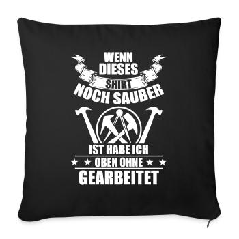 Dachdecker Sprüche Geschenk - Sofakissenbezug 45 x 45 cm - Schwarz - Vorne