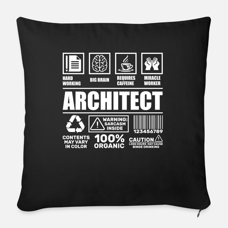 Architekt - Sofakissenbezug 45 x 45 cm - Schwarz