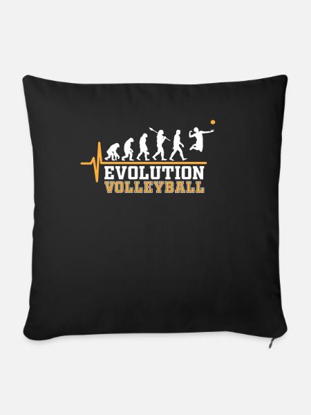 Volleyball Evolution - Sofakissenbezug 45 x 45 cm - Schwarz