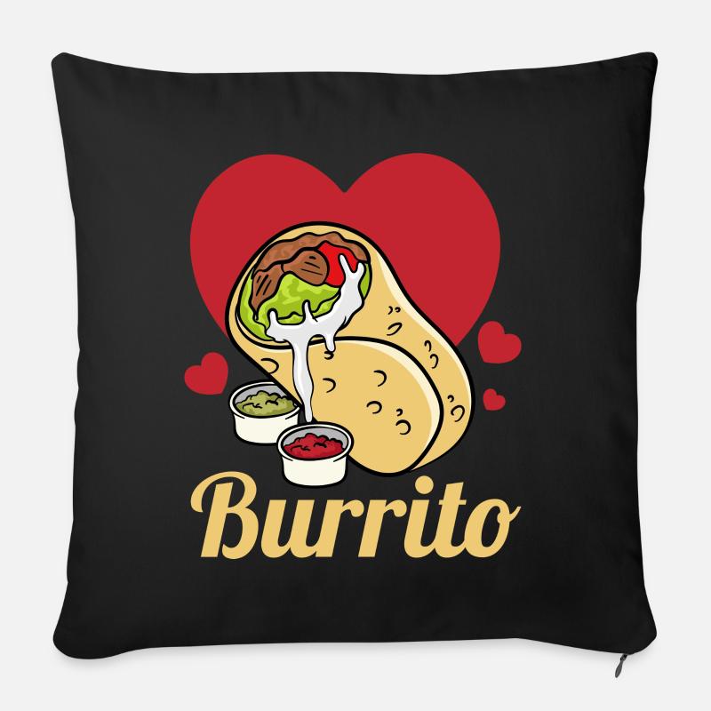 Burrito Liebhaber - Sofakissenbezug 45 x 45 cm - Schwarz