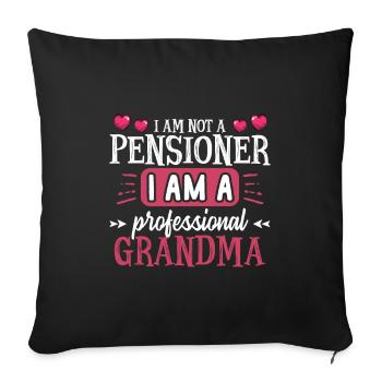 I am not a pensioner I am a grandma - Housse de coussin décorative 45 x 45 cm - noir - Devant