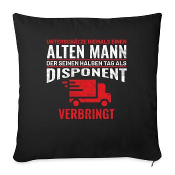 Disponent Mann Männer Geschenkidee - Sofakissenbezug 45 x 45 cm - Schwarz - Vorne