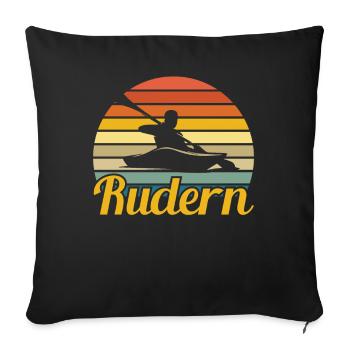 Rudern Ruderer Ruder Retro Geschenkidee - Sofakissenbezug 45 x 45 cm - Schwarz - Vorne